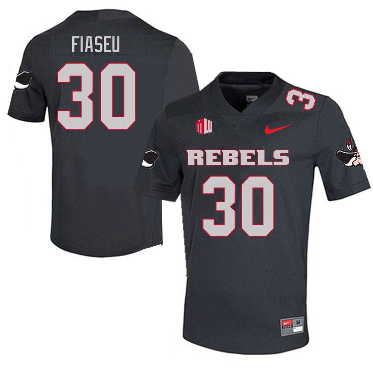 Men #30 Austin Fiaseu UNLV Rebels College Football Jerseys Sale-Charcoal